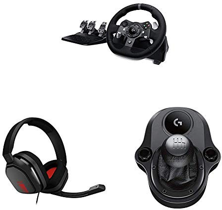 Logitech Bundle: G920 Driving Force Racing Wheel and Pedals Plus Gear Shifter Plus Astro A10 Headset (Xbox One and PC)