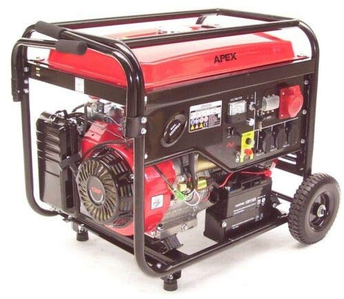 Benzin Stromerzeuger 6500 E-Start 06258 Stromaggregat Generator Notstromaggregat 230V 400V, 12V Elektrostart, 13 PS, 389 ccm