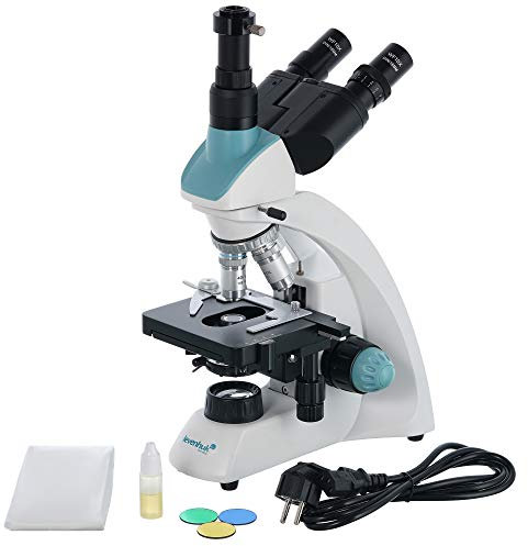 Levenhuk 500T 40x-1000x Trinokulares Mikroskop mit Halogenlampe, Kollektor, Weitwinkelokularen und Mechanischem Doppeltisch