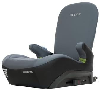 Play Three fix Evo. Elevador de coche para niños de 125-150 cm (6-12 años aprox) con respaldo e isofix