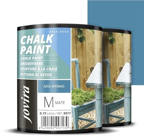 JOVIRA PINTURAS Chalk Paint 1,5 Litri | Pittura al Gesso, Matte all' Aqua, Rinnova il tuo arredamento con creatività. (2x750 millilitri, Blu Intenso) C-14-2