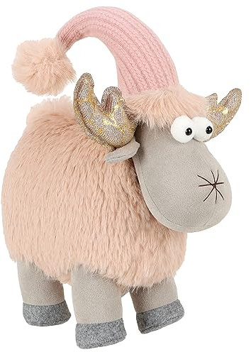 com-four® Rentierfigur für die Weihnachtsdeko - winterliche Elch-Figur als Dekoartikel - niedliche Dekofigur als Raumschmuck oder Geschenk