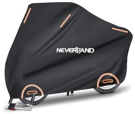 NEVERLAMD Housse Moto Exterieur - Bache Moto Exterieur Hiver XXXL 295x110x140cm 210D Protection UV, Pluie Saleté et Poussière Résistance à l'abrasion Traces d'animaux Imperméable