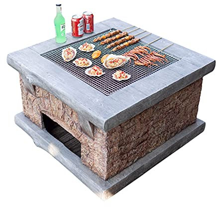 Braciere da Esterno Braciere a Legna da Esterno Tavolo da Barbecue per Barbecue, Caminetto per Barbecue per Feste in Giardino nel Cortile, Materiale in Magnesia, Antigelo e Resistente al Calore