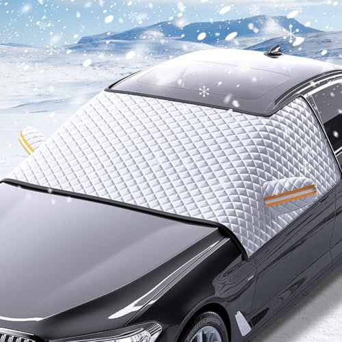 Frontscheibenabdeckung Winter, Auto Frontscheibe, Halbgarage für Auto Wasserdicht, Winddicht, Staubdicht, Kratzfest, UV-Schutz, Windschutzscheibe für Winter, 280X115cm