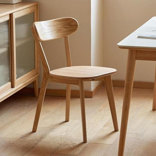 Chaise de salle à manger, chaise longue vintage en bois massif, solide et durable, élégant, pour la cuisine, salon, salle à manger, bureau, extérieur, café, événement,Natural wood color-1pcs