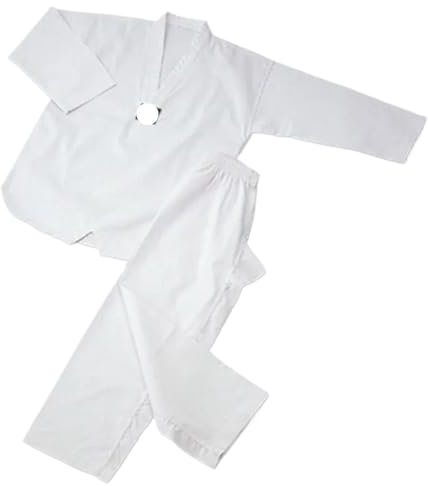 ZHSOAO Judoanzug Judo-Anzüge, reinweiß, Taekwondo-Uniform, Erwachsenenkleidung, Karate, Judo-Uniform, Trainingskleidung, Langarm-Mantel(XXL)