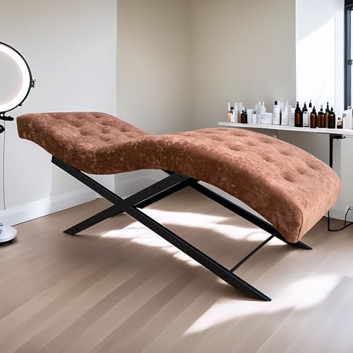 GOROCH Kosmetikliege höhenfest Luxury SpaBed Terrakotta – professionelle Kosmetikliege mit Polsterung, 180x70cm, Wellnessliege für Kosmetikstudio, Spa & Massage, fix & fertig montiert