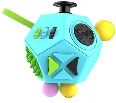 Fidget Cube à 12 Faces - Cube Anti Stress Fidget Toys Adultes Fidget Antistress Jouet pour Tous Les âges avec TDAH, TDA, TSA, ADHD