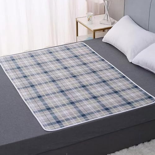 Hearda 2 Pièce Alèses de Lit Absorbantes, Lavable Alèses Réutilisable pour Incontinence, Adultes Enfants, Protège-Matelas Imperméable, 4 Couches de Protection (Bleu foncé,115x200cm)