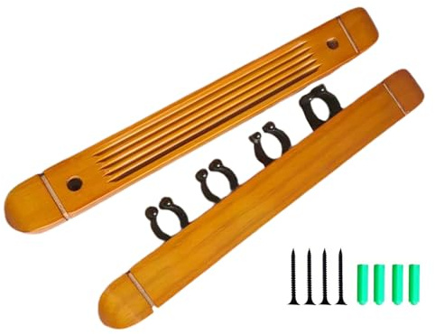 Porte-queues de billard – Bois de chêne premium, design avec montage mural, revêtement protecteur en feutre, porte de billard pour plusieurs queues, support mural pour salle de jeux