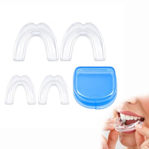 4 Gouttières Dentaires en 2 Tailles, Protection Buccale Transparente en Tpe Pour La Nuit Contre Le Grincement Des Dents, Aide À La Qualité Du Sommeil Et À La Santé Dentaire
