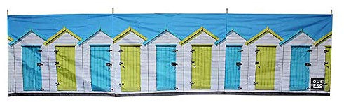 OLPRO Strandhütten aus Stahl, 4 Stangen, kompakt, Windschutz, 4,8 m lang und 1,4 m hoch, lässt sich auf 66 cm x 12 cm x 12 cm zusammenfalten, mit Tragetasche