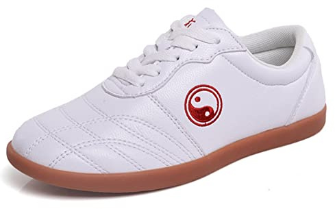 fayengan Taekwondo Sport Unisex Scarpe da Ginnastica, Boxe Karate Kung Fu Tai Chi Trainning Scarpe per Bambini Adulti (Color : White, Size : 40 EU)