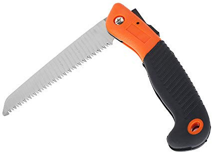 Ghopy Folding Pruning Saw, Premium Folding Hand Saw with Secure Lock Comfort Soft Grip for Garden or Tree Pruning, Camping, Wood Working, Rugged Durable Trimmer