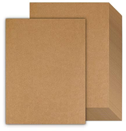 100 Sheets Kraft Paper Brown Cardstock 8.5 x 11, Goefun 80lb Card Stock Printer Paper for Invitations, Menus, Crafts, DIY Cards