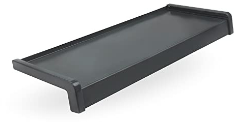 Seiletech.de Davanzale in alluminio + verniciato a polvere | 120 cm | antracite RAL 7016 | profondità 25 cm | resistente alle intemperie | con tappi in PVC | davanzale esterno per finestra