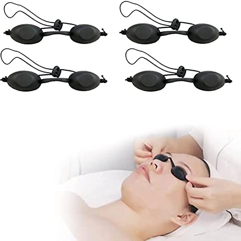 KARELLS Occhiali Infrarossi, Occhialini Solarium, 4 Pezzi Occhialini Sole, Occhiali Protettivi Laser Occhiali Di Sicurezza Occhiali Di Protezione per Beauty Clinic