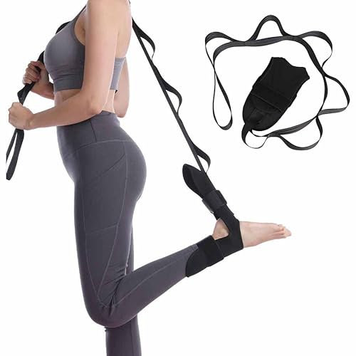 Yoga Stretching Strap Flexstrap ​Leg Stretcher Strap Yoga Band with 7 Adjustable loops Fascia Stretcher for Physical Therapy, Plantar Fasciitis Relief, Pilates, Dance, Gymnastics