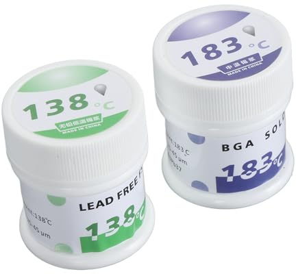 Garosa Solder Paste 138℃ to 183℃ Melting Point 50g x 2 for PCB Repair Phone Board Soldering Electronic Chip Fixing Multifunctional Flux Paste