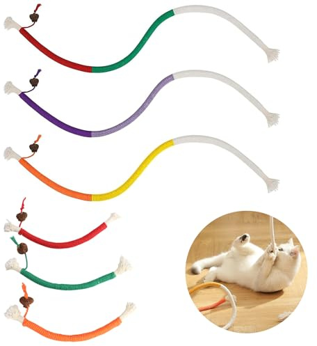 MUZHUPGUZ 6 Pz Giocattolo di Erba Gatta Corda da Mordere, 70 cm/20 cm Bastoncini Erba Gatta per Gatti, Giocattoli Corda per Gatti Giochi da Masticare Bastoncini per Denti Antistress Catnip Stick