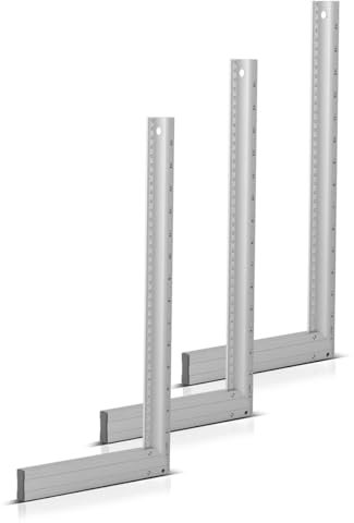 STAHLWERK Lot de 3 équerres de butée en aluminium 400 mm - Équerre plate - Équerre de mesure - Équerre de menuisier - Équerre de menuisier - Équerre de précision avec échelle en centimètres et en