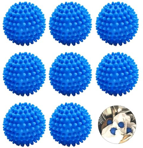 8Pcs Tumble Dryer Balls, Energy Saving & Non-melt | Soft Drying Balls for Tumble Dryer, Laundry Hedgehog Balls, Anti-Entanglement Laundry Ball for Washing Machine, Rapid Dryer Ball, Quick Drying Time