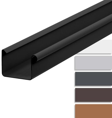 INEFA Canalón de plástico INEFA 200cm 68mm antracita Accesorios para canalones, canalones de PVC, fácil instalación,made in Germany