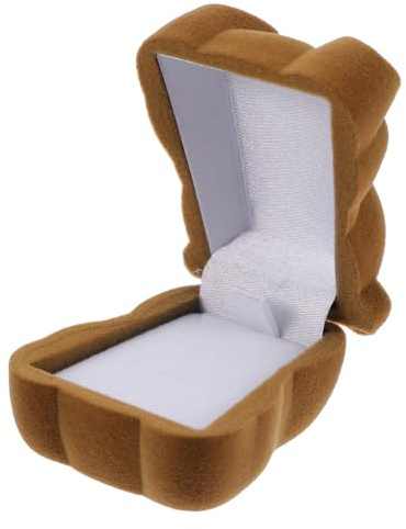 MOBUTOFU Custodia per Anelli a Forma di Orso in Flanella, Scatola Porta-anelli per Fidanzamento e Matrimonio, Porta Gioielli Creativo per Anelli, Orecchini e Collane, Confezione Regalo San