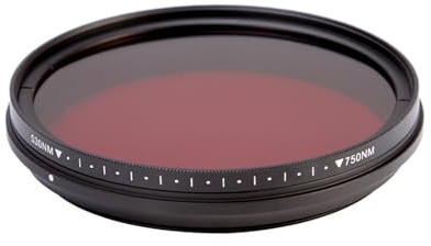 Adjustable Infrared IR Filter Pass Infra-Red 530nm to 750nm 590nm 680nm 720nm 49-82mm(67mm)