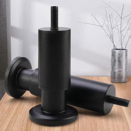 2 Pied de Meuble Réglable Noir Pieds Universels Ajustables pour Canapé M10 | Pieds de Table de Nivellement Acier Carbone,Hauteur Ajustable Acier Carbone,pour Armoire Lit Étagère Commode Bureau Salon
