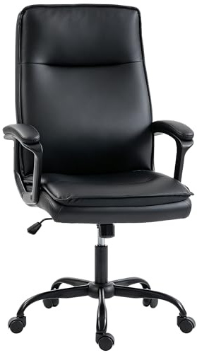 HOMCOM Chaise Bureau Ergonomique, Fauteuil de Bureau, Noir