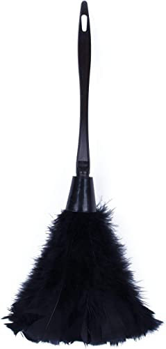 BLOHDI 1 Pc Plumeau De Dinde à La Mode avec Poignée en Plastique Noir Outil De Nettoyage (Noir) 35Cm