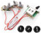 RUNCCI-YUN Electric Guitar Wiring Harness Kits for Strat Style Guitar Replacement, 2T1V Control Knobs 5-Way Switch 500K Pots with Jack, Black Tip (1 Volume x 2 Tone Control Knob Black)