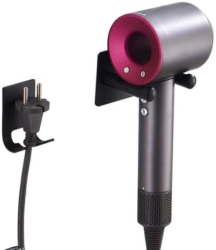 FANXIYA Hair Dryer Holder, Adhesive Blow Dryer Rack for Wall, Stick on Aluminum Alloy Multi-Functional Hair Dryer Rack for Bathroom& Barbershop