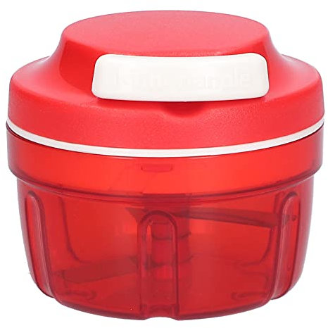 Ausla Zwiebelschneider Manuell, Gemüseschneider Multifunktionaler Manueller Lebensmittelzerkleinerer, 300 Ml, Zwiebelschneider für Gemüse, Ingwer, Obst, für die Küche, Rot