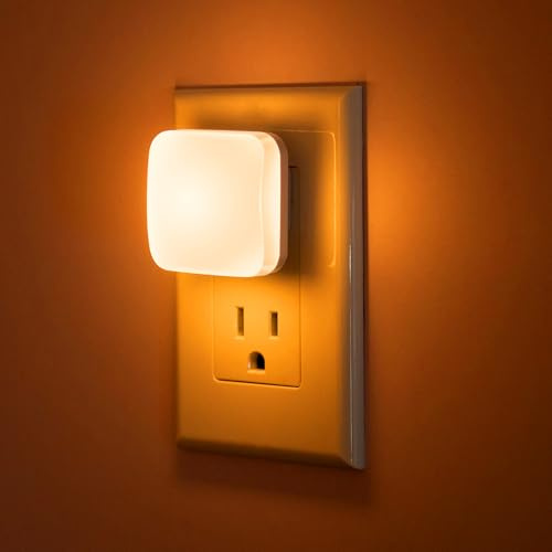 Amber Night Lights Plug into Wall, Nightlights, Light Sensor Dusk to Dawn