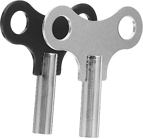 FUNOMOCYA Chiavi per Orologio da Parete da Terra, Set 2 Pezzi in Acciaio Resistente All’usura, Comode Chiavi di Carica per Riparazione e Avvolgimento Meccanismi Pendolo, Strumenti