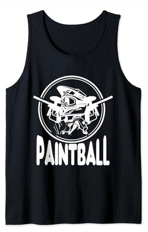 Paintball Paintballmarkierer, Helm, Handschuh, in weiss Tank Top