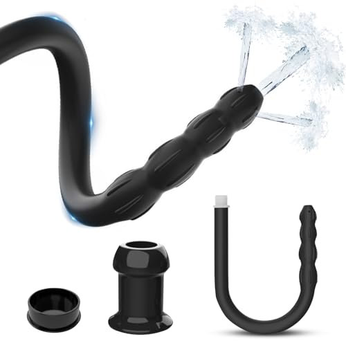 510mm Analdusche Frau Herr Po Dusche mit 4 Analkugeln + Hohl Analplug mit Stecker,Klistier Analkette Einlauf zur Darmreinigung,Analdusche für Analverkehr Intimdusche,Anal Plug Sexspielzeug Set