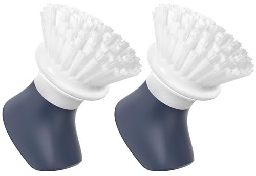 ROSEOK Dish Scrub Brush,Self-Standing Palm Brush with Ergonomic Grip for Cleaning Dishes,Non-Stick Pans and Sinks,Navy Blue,2 Pack