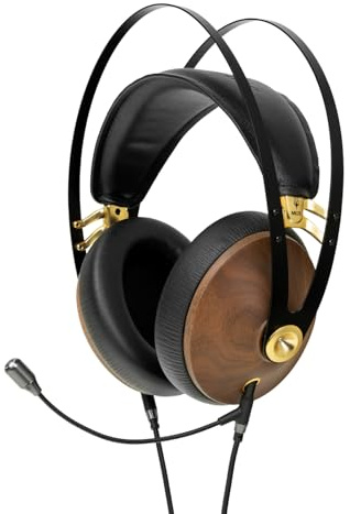 MEZE - 99 Classics - Casque fermé Audiophile - Noyer Massif - Finition Doré, Meze99Classics WalnutSilver, hohem Trage hohem (Noyer Doré + Boom Mic)