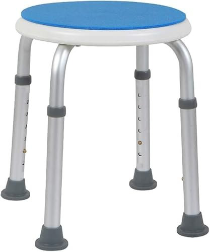 Tabouret de douche, chaise de douche, tabouret de bain/douche arrondi, siège de salle de bain portable, chaise élévatrice de baignoire et de douche avec coussinet antidérapant, aide au handicap régl