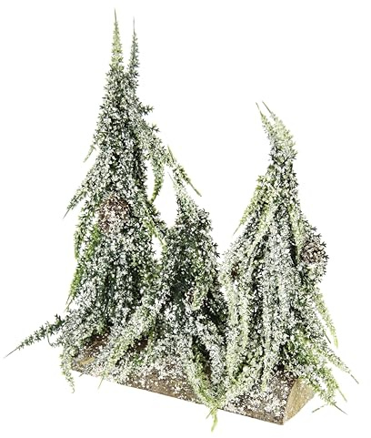 Künstlicher mini Tannenbaum geeist und beschneit auf Holzfuß Kunstschnee Kleiner Christbaum Tischdeko Dekoration Baum Kunsttanne Kleiner weißer Weihnachtsbaum Weihnachtsdeko Kunsttanne Tanne Advent