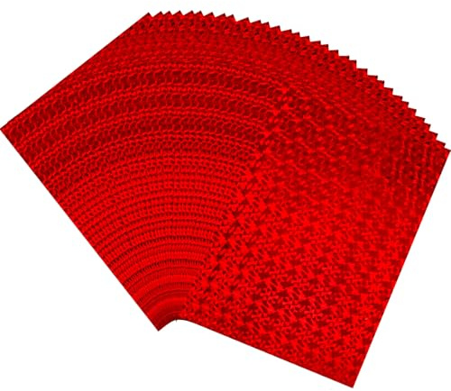 50 Pieces Toner Reactive Foil for Laminator, 20x29cm/7.9x11.4inch Foil Paper for Toner Foiling Scrapbooking Craft Projects Card Making, Foil by Laser Printer and Laminator ( Red Gemstone )
