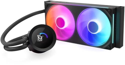 NZXT Kraken Plus 240 RGB – AIO CPU-Flüssigkeitskühler – Anpassbares LCD-Display – Hochleistungs-Lüfter – Kompatibel mit Intel® & AMD® Sockel – Schwarz