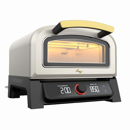 Current Model P Horno de pizza eléctrico inteligente de 30,5 cm, 454,4 °C máximo, 5 modos de cocción, conectividad por aplicación para monitoreo de temperatura y tiempo de cocción personalizados