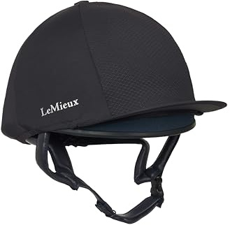 LeMieux Pro Mesh Hat Silk - Mesh Inserts for Breathability - Four Way Stretch To Fit Most Equestrian Riding Helmets - Black