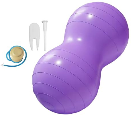 Aymzbd Pelota de en Forma de con Bomba Incluida Balón para Equilibrio Y Balance Asiento Activo Infantil Y Adulto Pelota para Fortalecer El Núc, PÚrpura