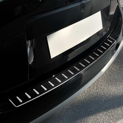 OMAC Ladekantenschutz Stoßstange kompatibel mit Dacia Duster 2010-2017 Chrom Kohlefaserfolien